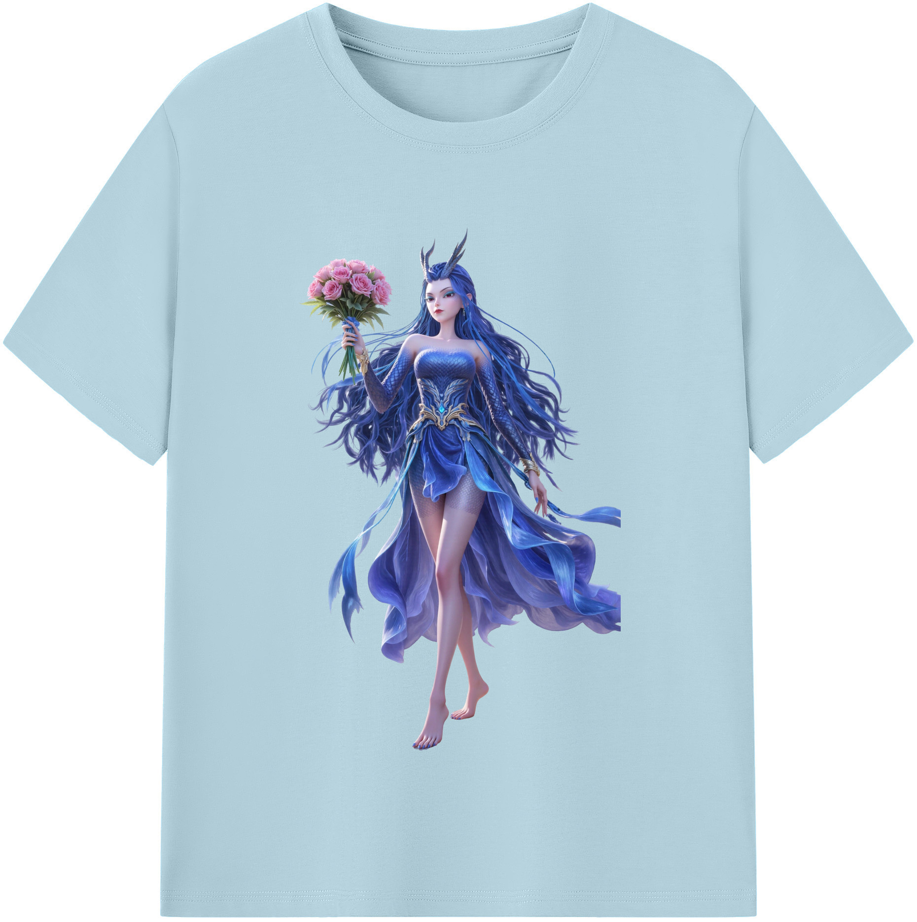 （画像用） Ne Zha 2 ナタ 魔童の大暴れ 綿100％半袖Tシャツ（フロントプリント）